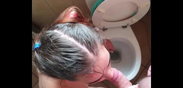  Teen slut gets pissed on with her head in the toilet with face slaps and spit | fucked with head in toilet